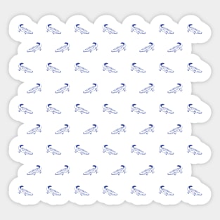 Blue Gator on White Sticker